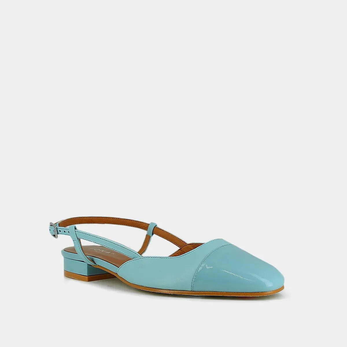 264- Dhapou Vernis/cuir Bleu-Ciel-bleu-Ciel