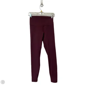 Athletic Leggings By Lululemon In Maroon, Size: 6