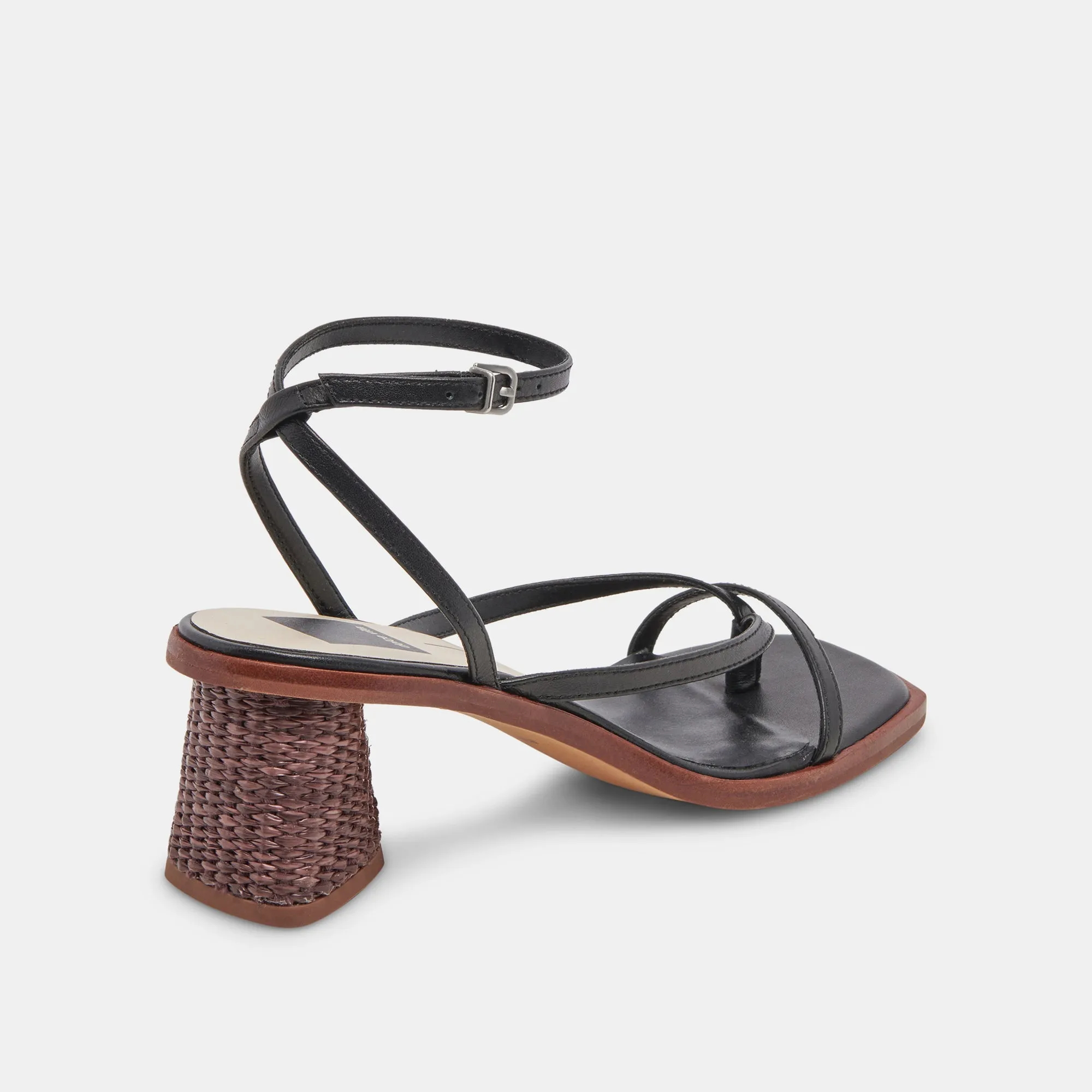 BANITA WIDE SANDALS BLACK LEATHER - re:vita