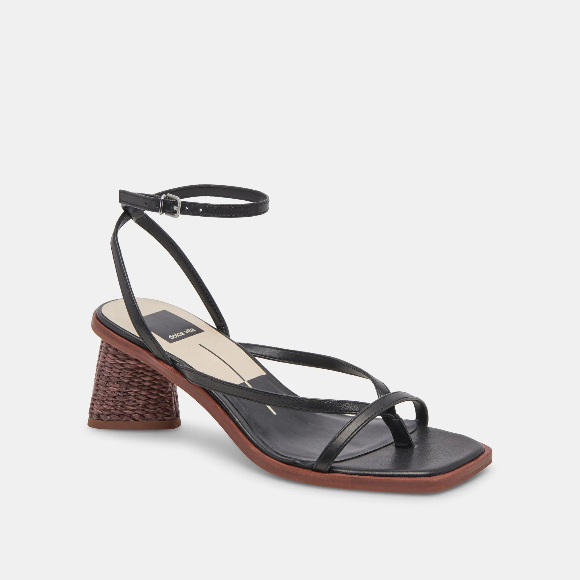 BANITA WIDE SANDALS BLACK LEATHER - re:vita