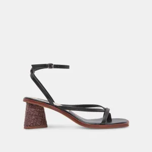 BANITA WIDE SANDALS BLACK LEATHER - re:vita