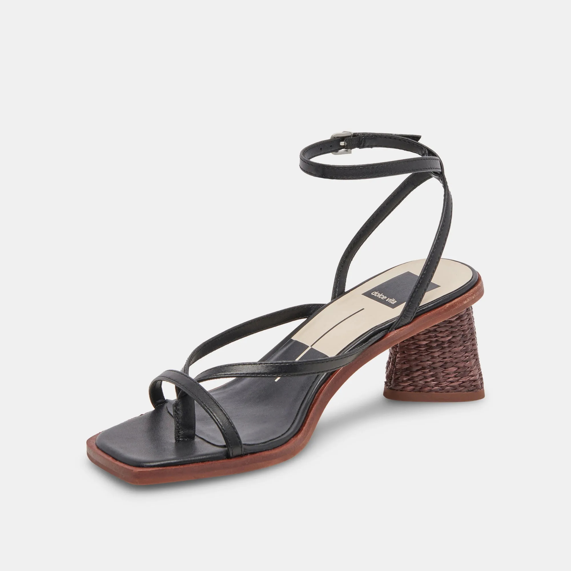 BANITA WIDE SANDALS BLACK LEATHER - re:vita