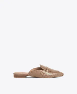 Berto Taupe Leather Slides