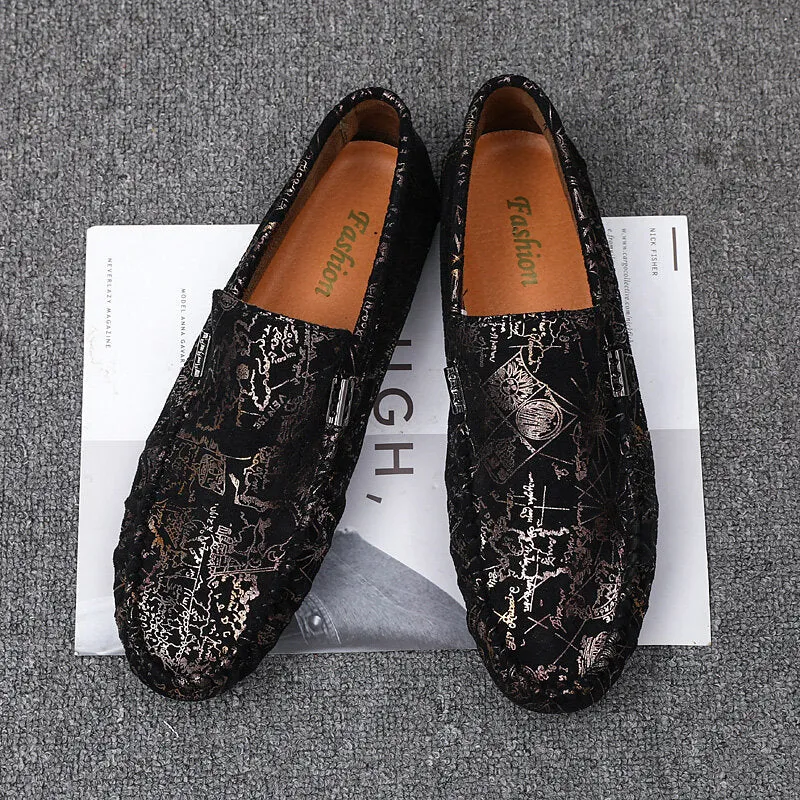 Black Business Casual Loafers Shoes Men Lazy Shoes