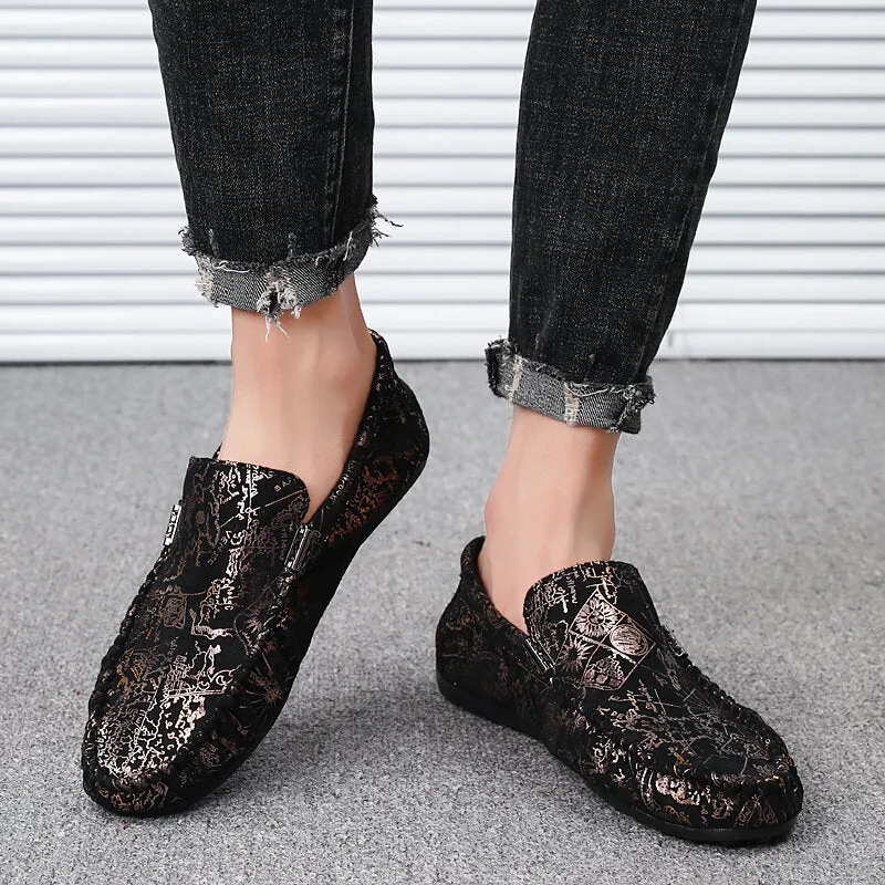 Black Business Casual Loafers Shoes Men Lazy Shoes