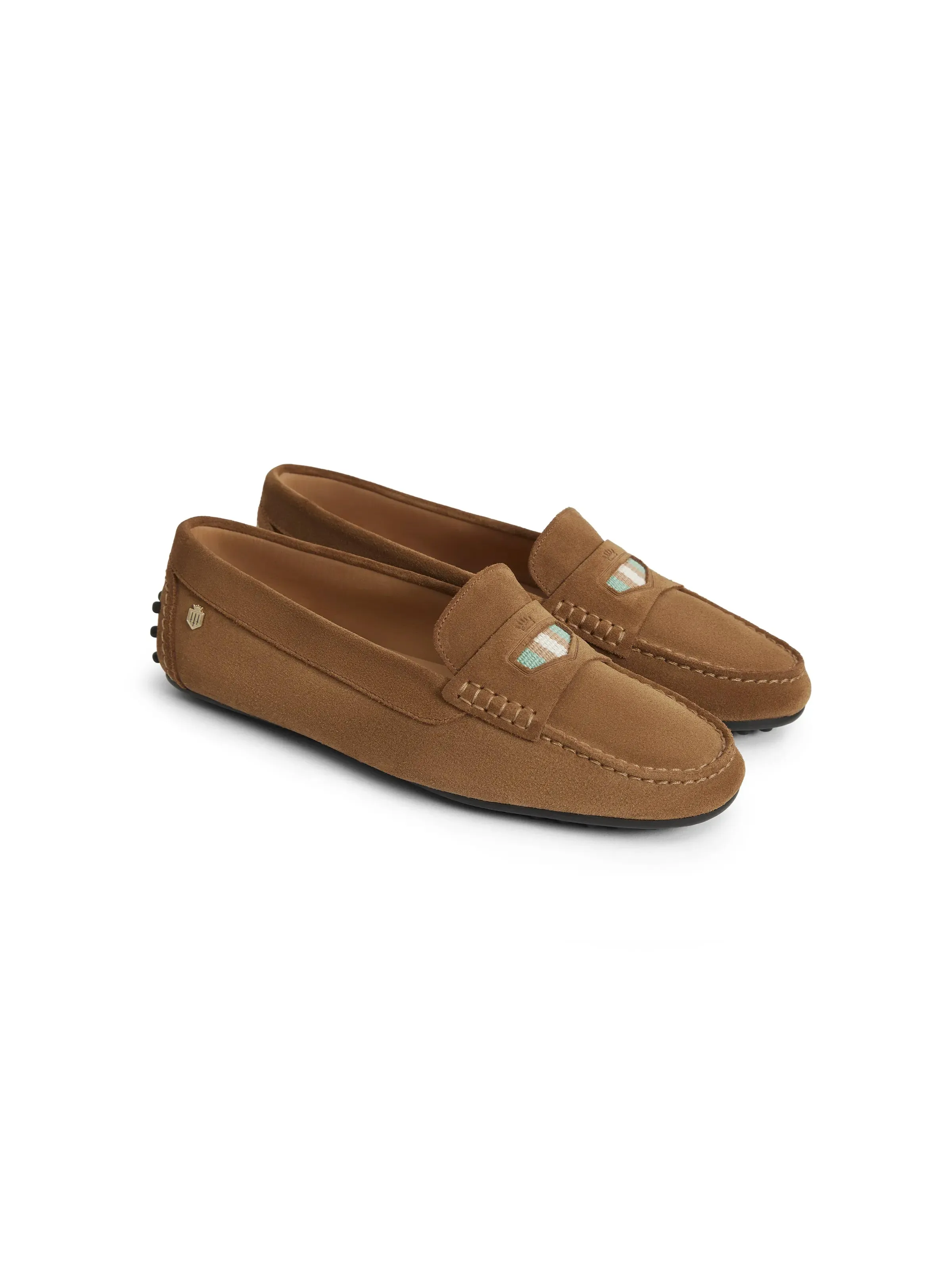 Boston Driver - Tan Suede, Mint & Stone