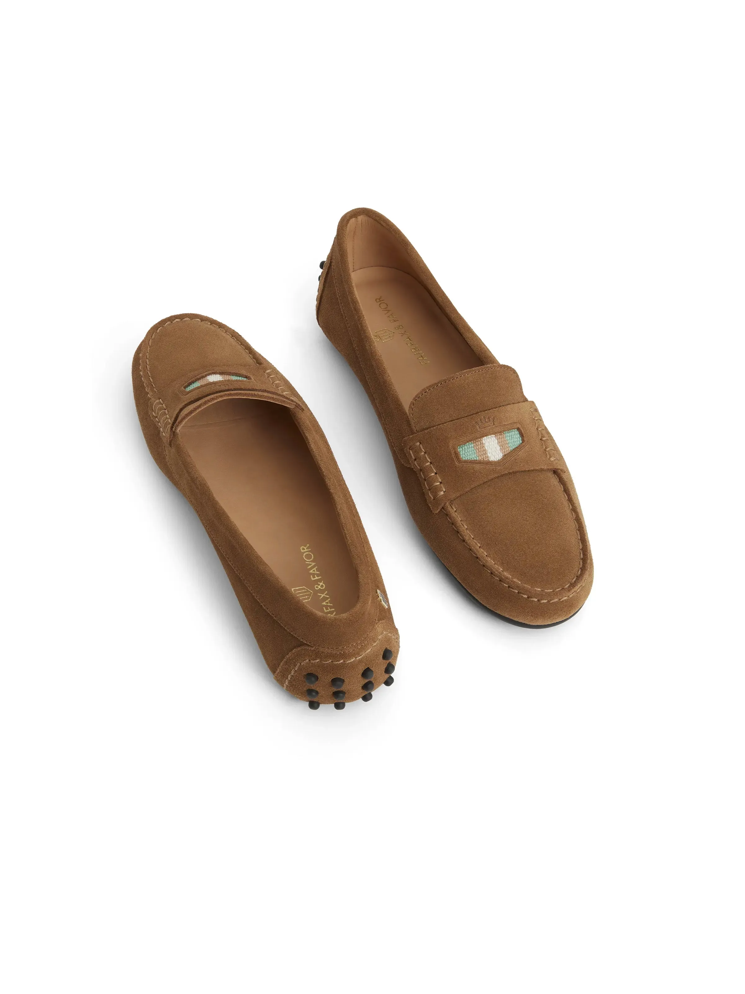 Boston Driver - Tan Suede, Mint & Stone
