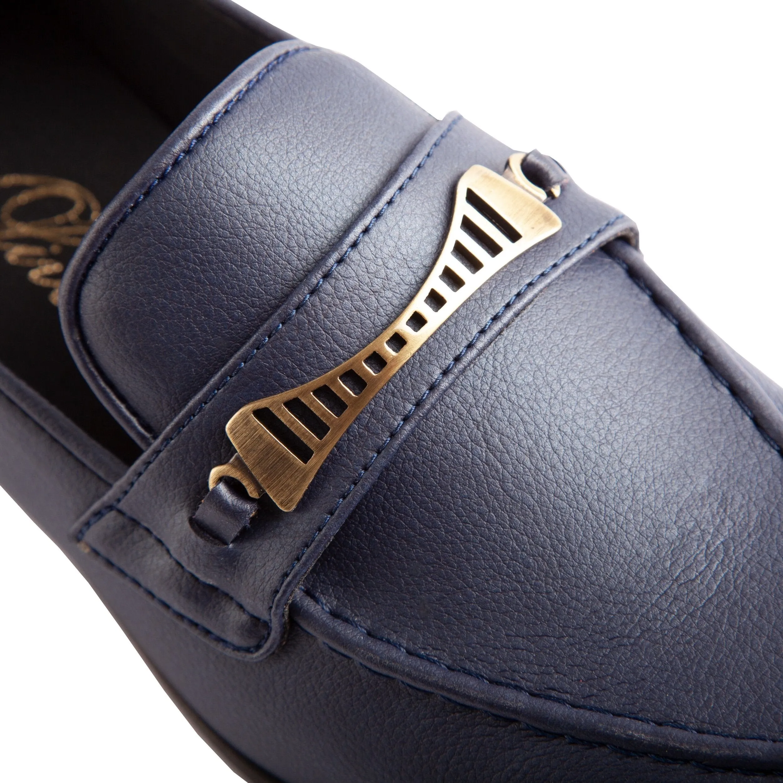 Bridge-Bit Cactus Leather Vegan Loafer | Navy