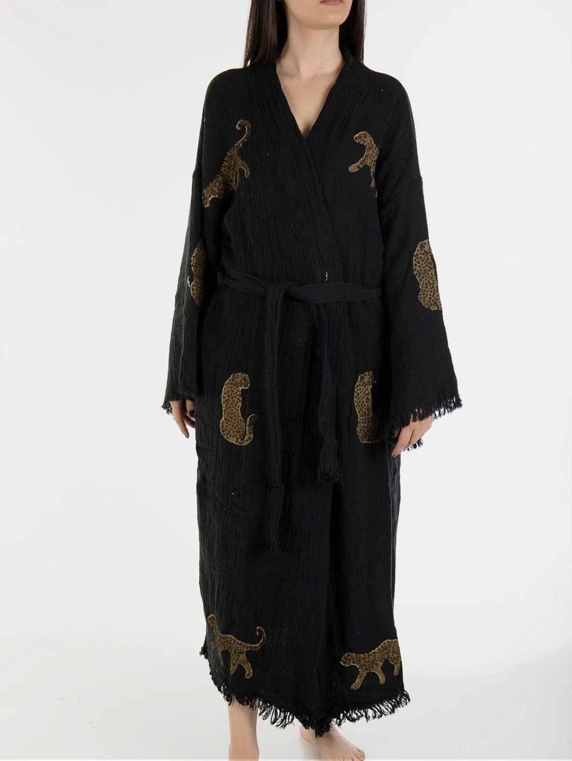 Calypso Handmade Cotton Kimono | Black