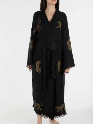 Calypso Handmade Cotton Kimono | Black