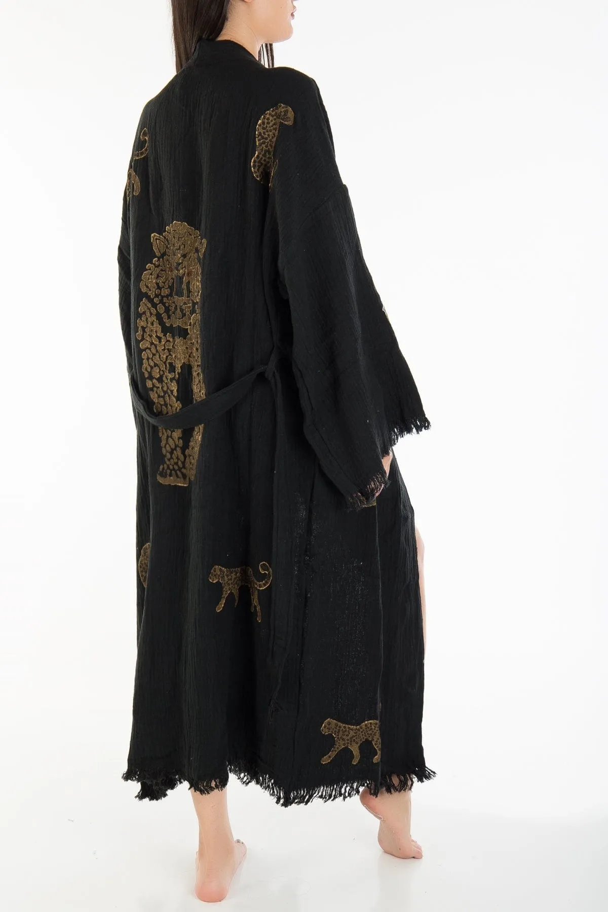 Calypso Handmade Cotton Kimono | Black