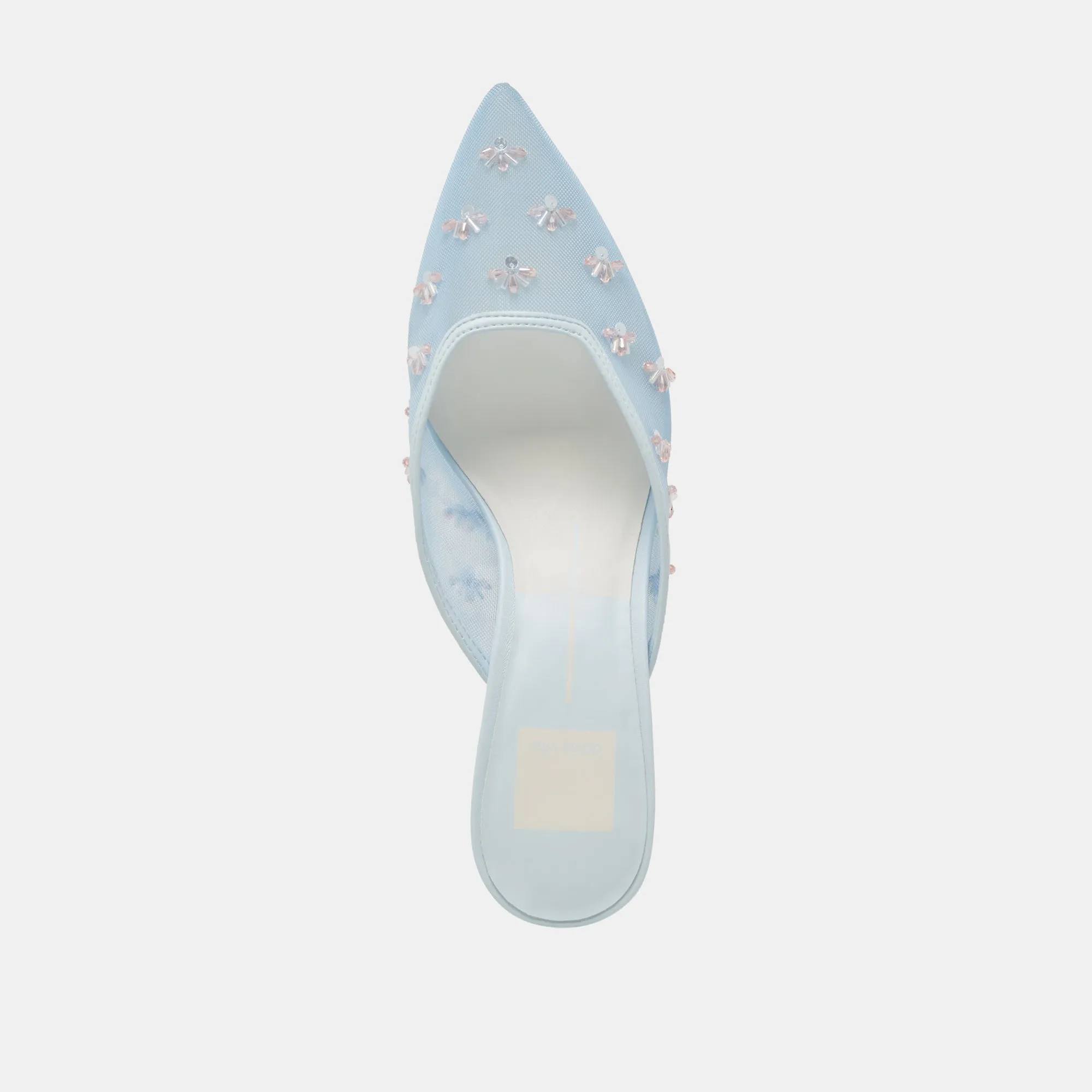 CLARA WIDE HEELS ICE BLUE MESH