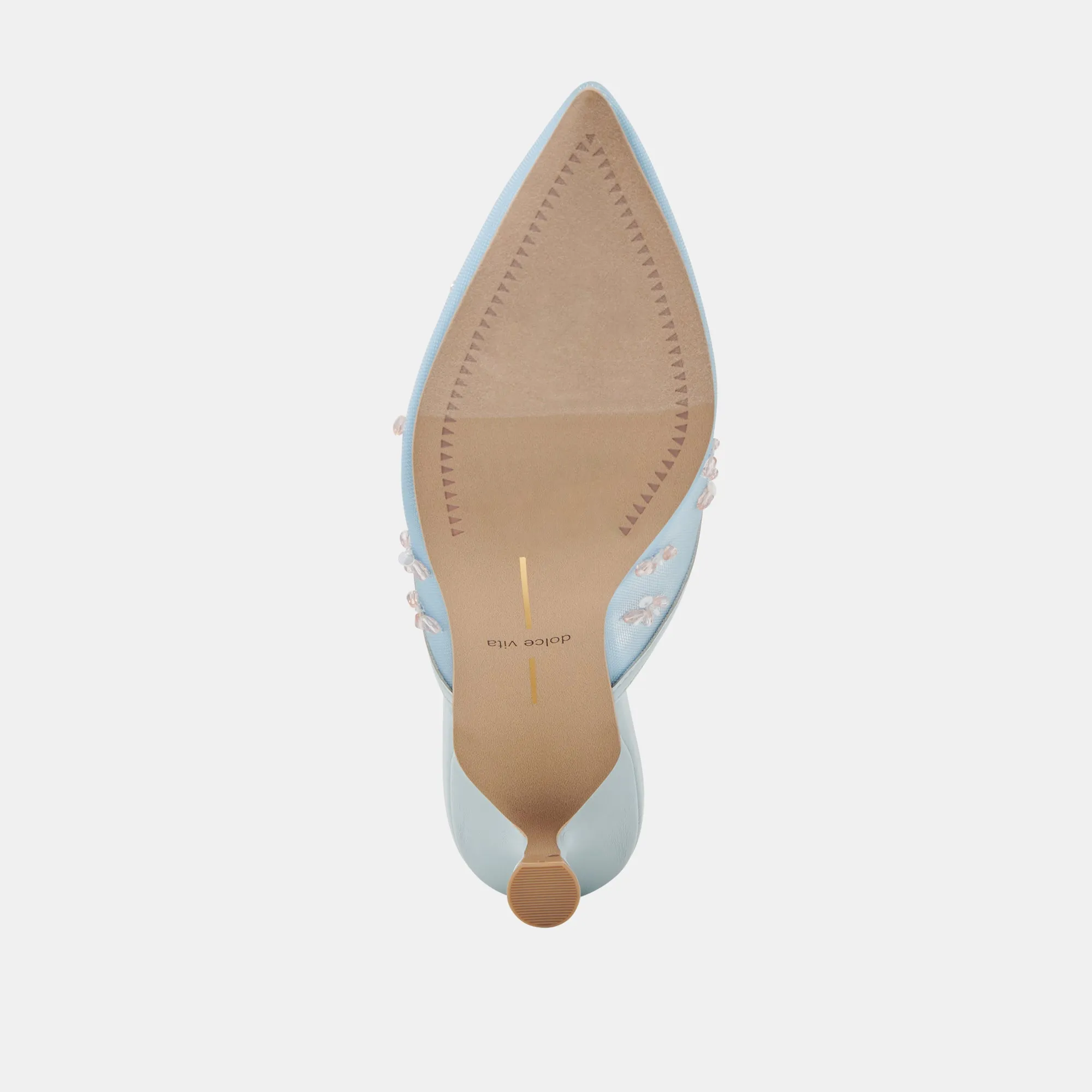 CLARA WIDE HEELS ICE BLUE MESH