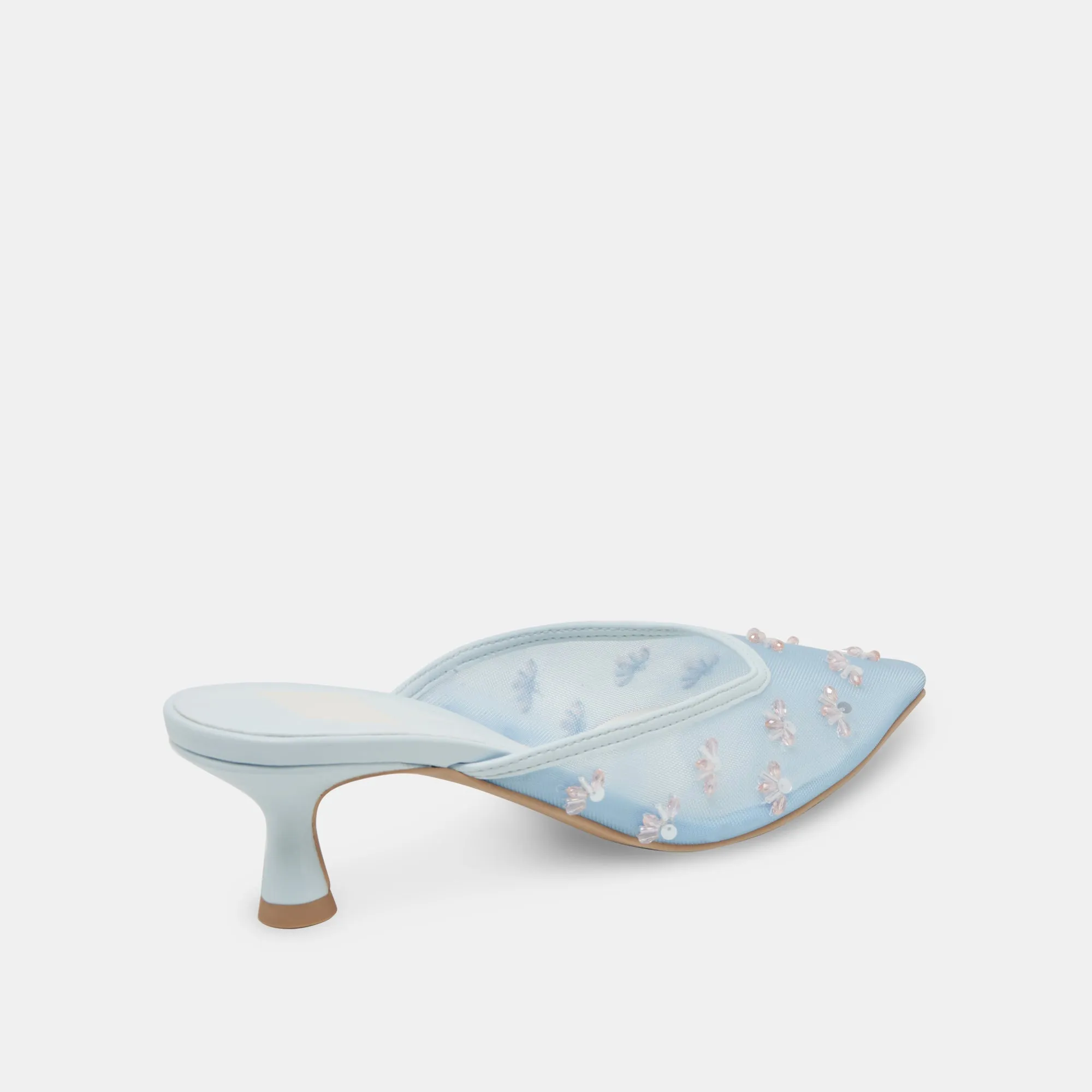 CLARA WIDE HEELS ICE BLUE MESH