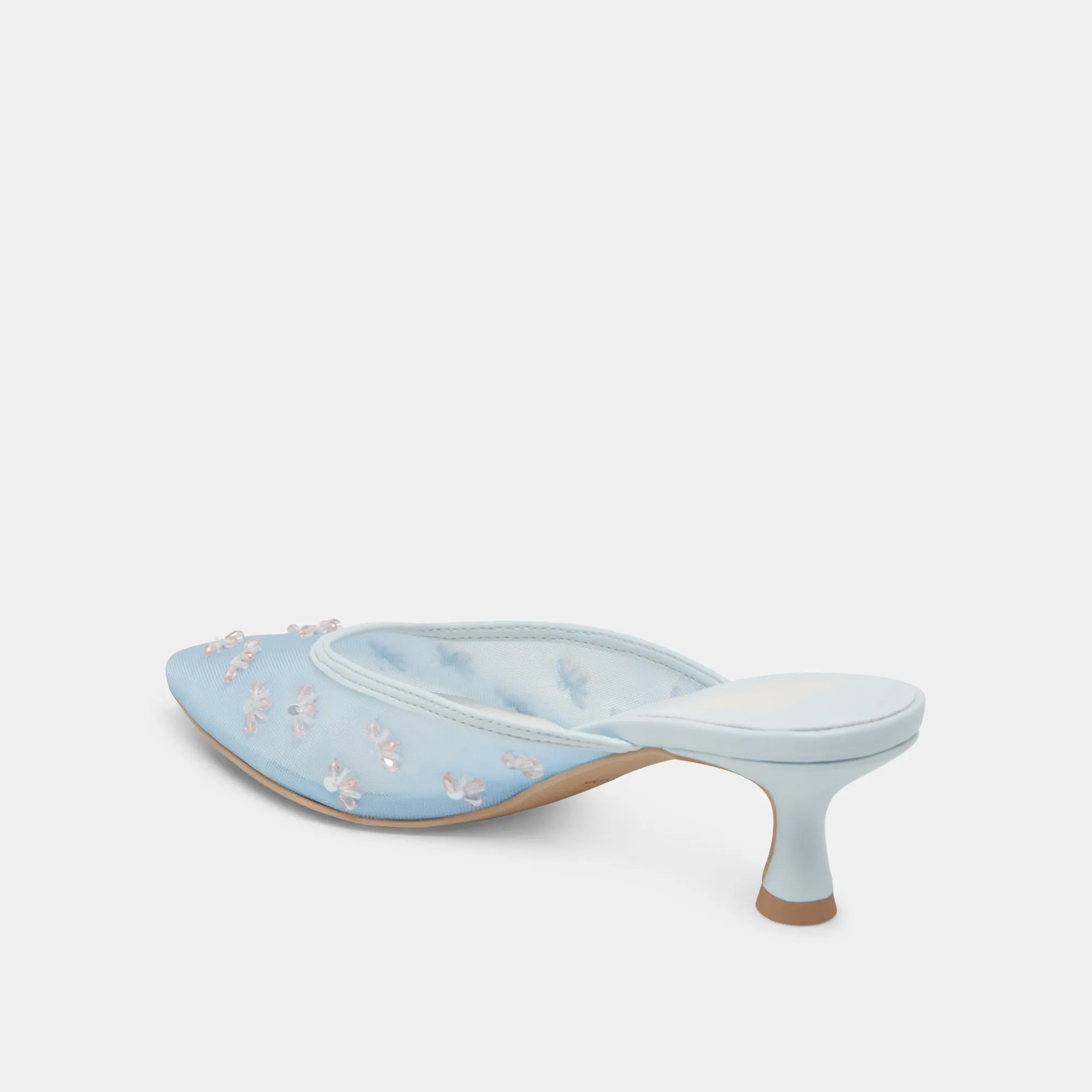 CLARA WIDE HEELS ICE BLUE MESH