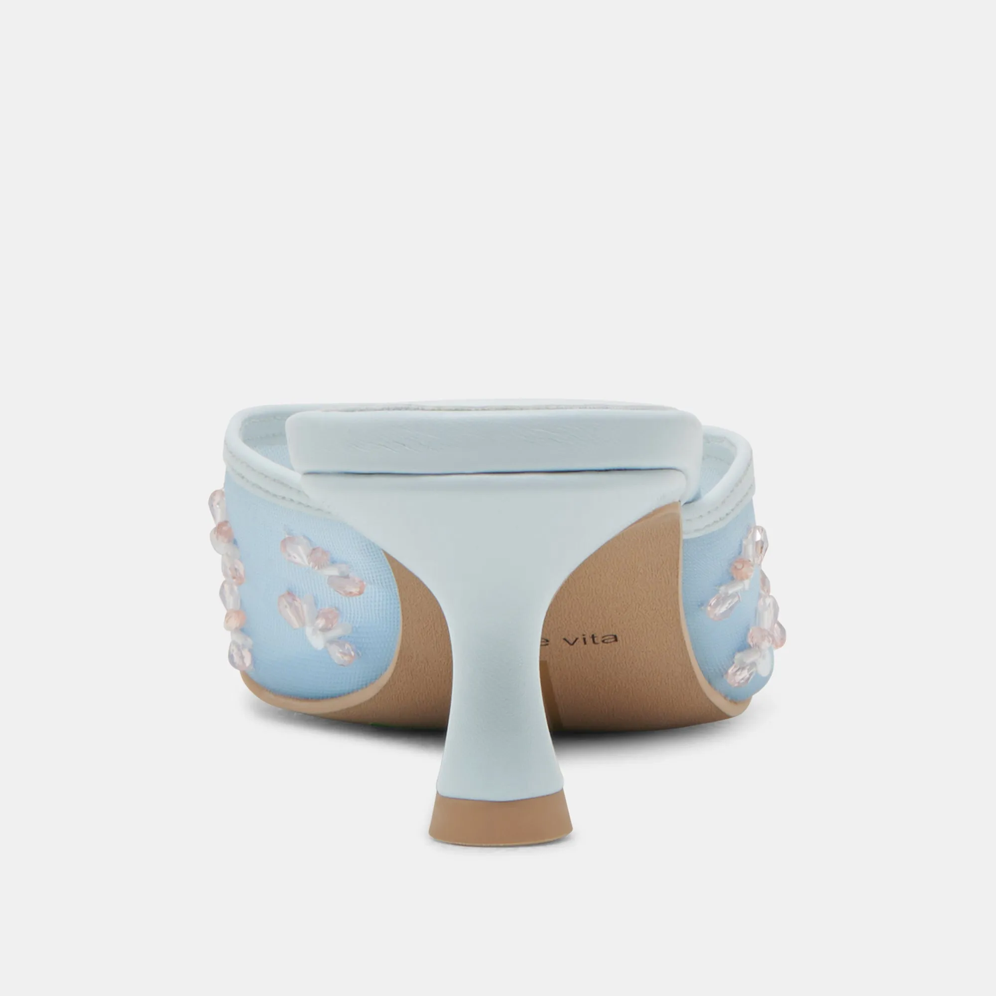 CLARA WIDE HEELS ICE BLUE MESH