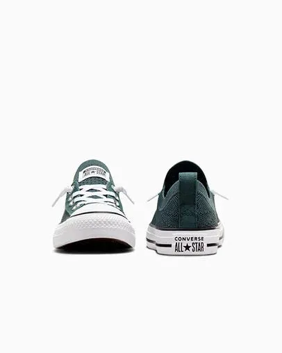 CONVERSE WOMEN'S SHORELINE SLIP GREEN/WHITE SNEAKER SHOES