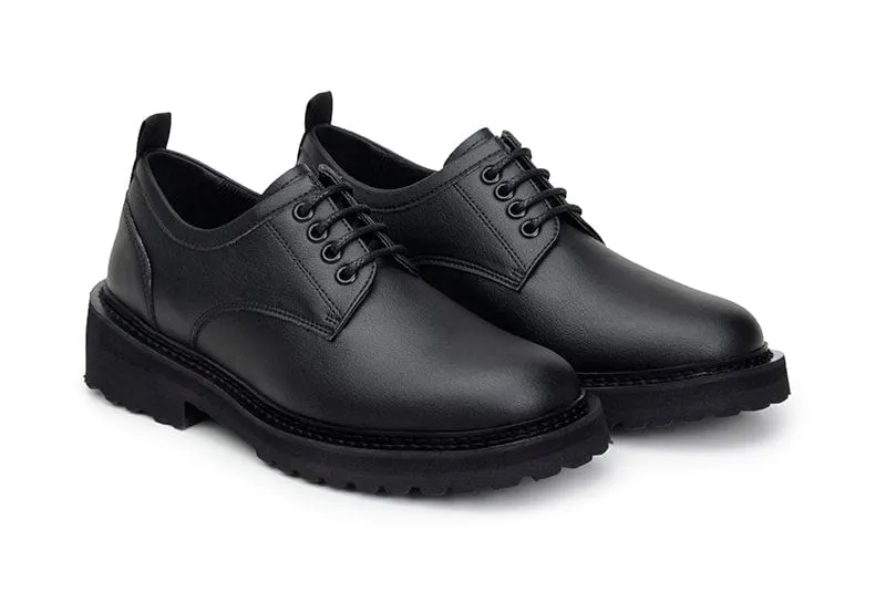 Everyday Unisex Vegan Leather Derby Shoes | Black