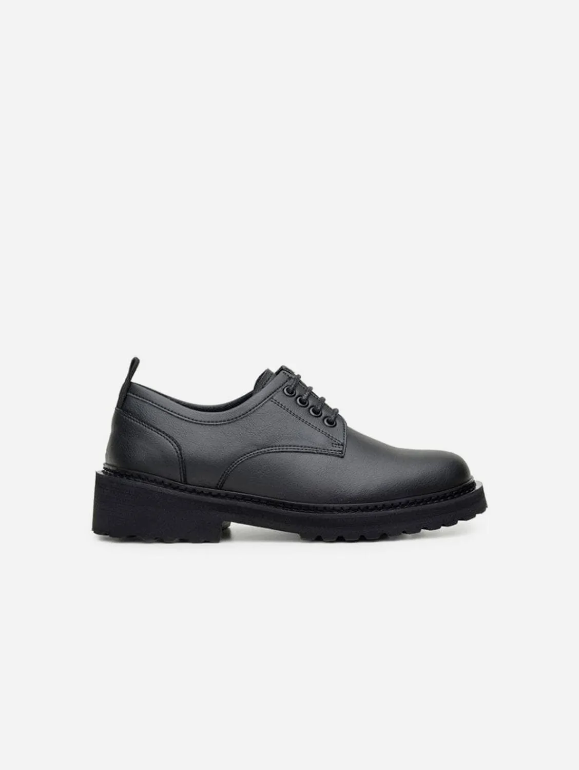 Everyday Unisex Vegan Leather Derby Shoes | Black