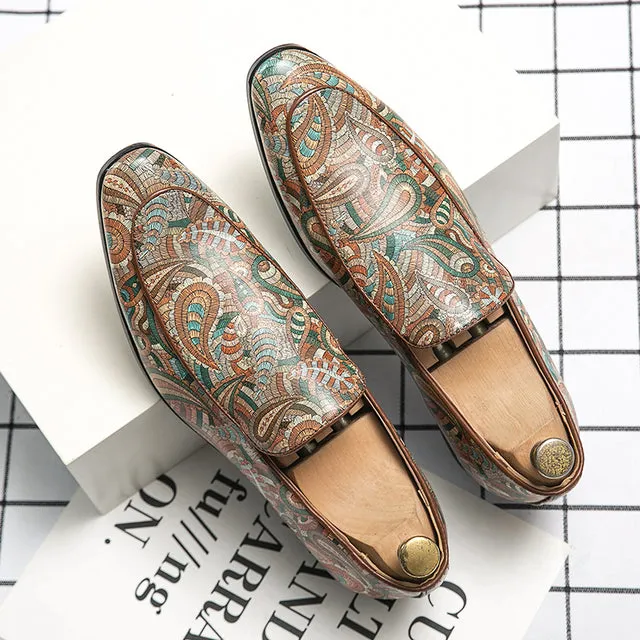 Fashion Trends Printed Leather Loafers