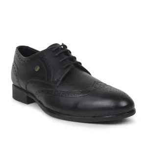 Fortune Black Formal Brogue Lacing Shoes For Men BELGIUM01E By Liberty