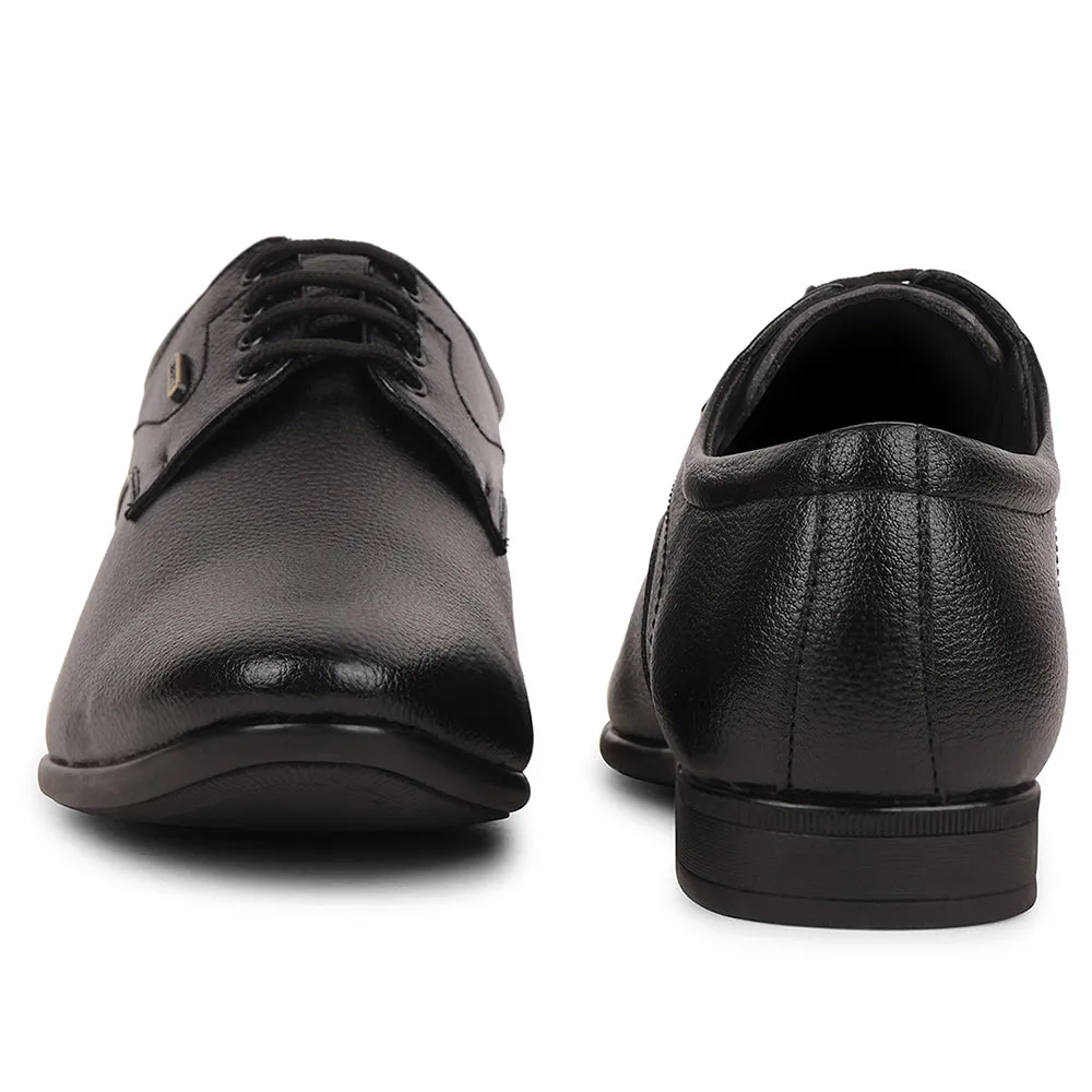 Fortune Black Formal Lacing Derby Shoes For Men UVL-131 By Liberty