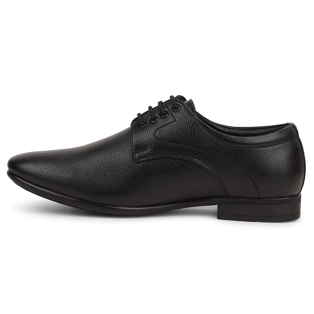 Fortune Black Formal Lacing Derby Shoes For Men UVL-131 By Liberty