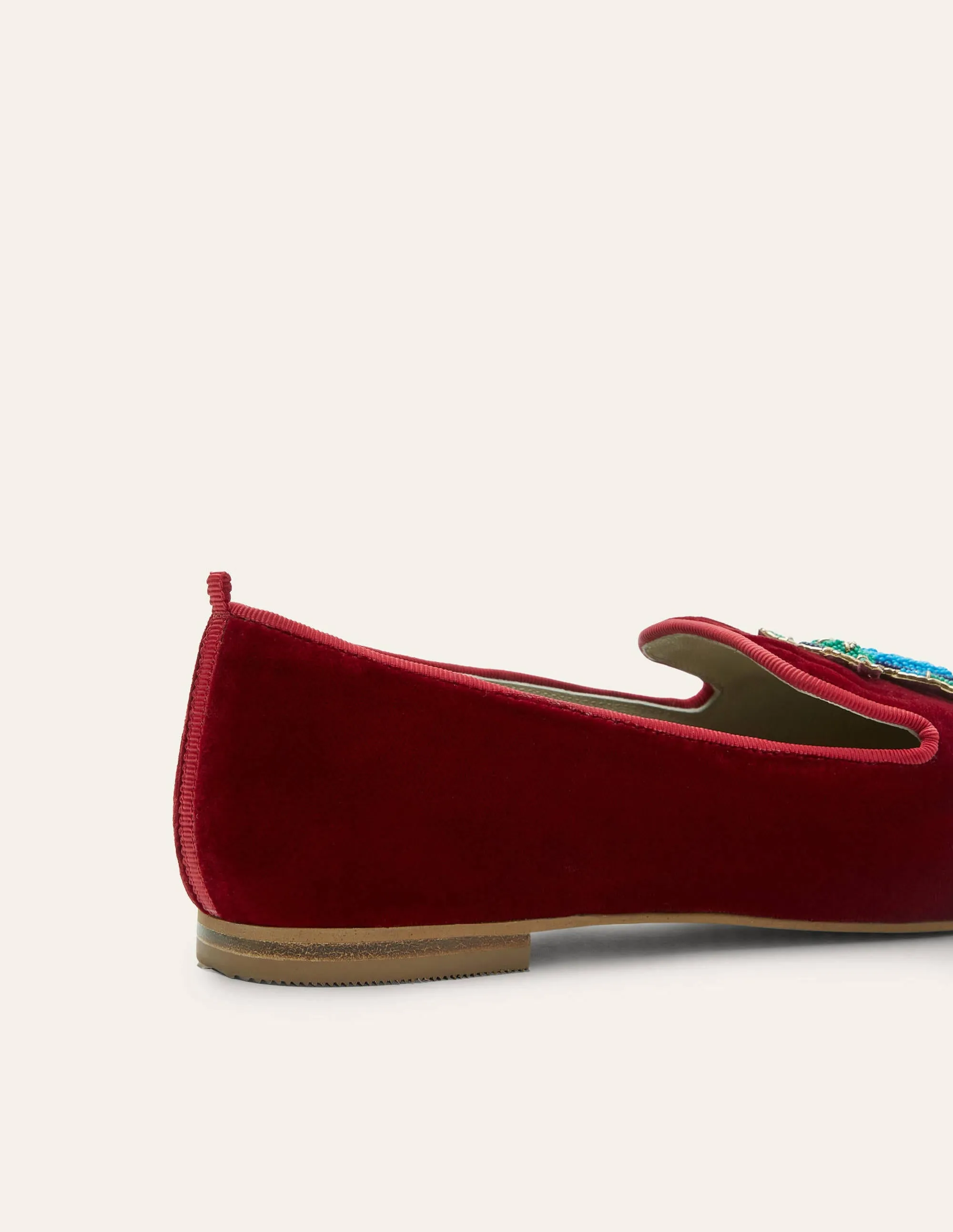 Gabriella Embellished Loafers-Wine Velvet/Beetle