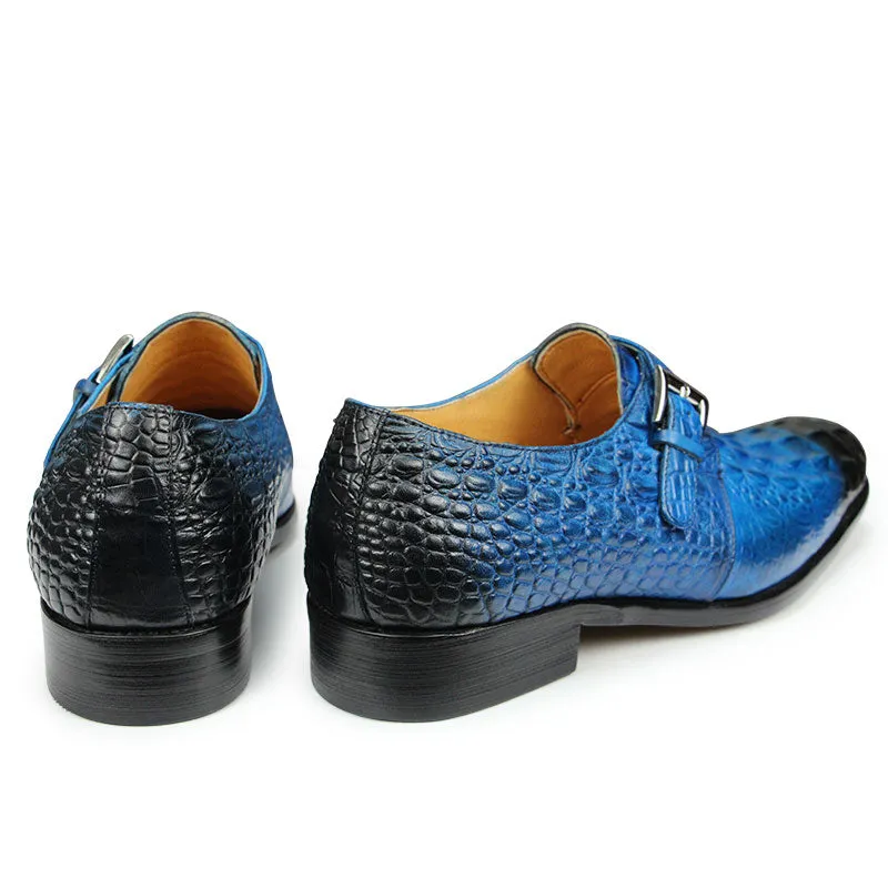 Genuine Leather Crocodile Pattern Men‘s Formal Leather Shoes