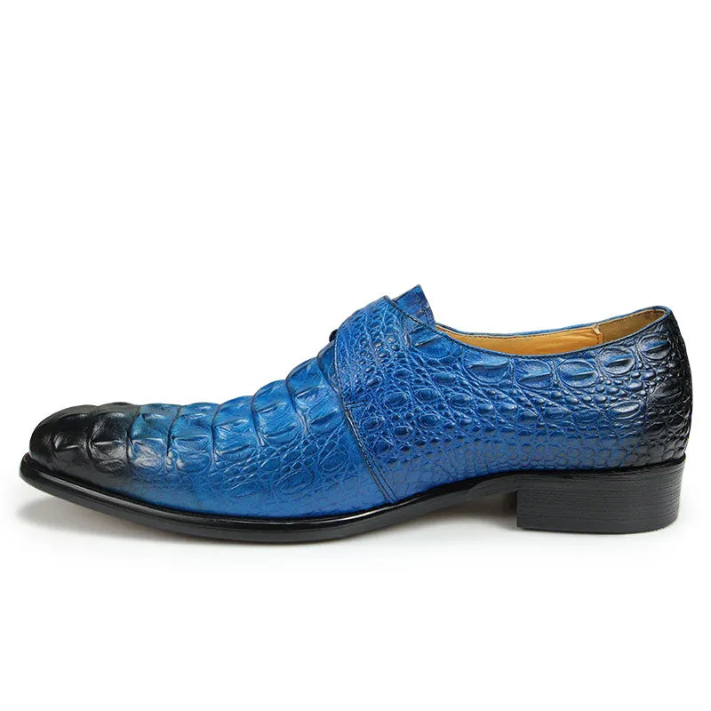 Genuine Leather Crocodile Pattern Men‘s Formal Leather Shoes