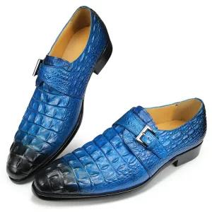 Genuine Leather Crocodile Pattern Men‘s Formal Leather Shoes
