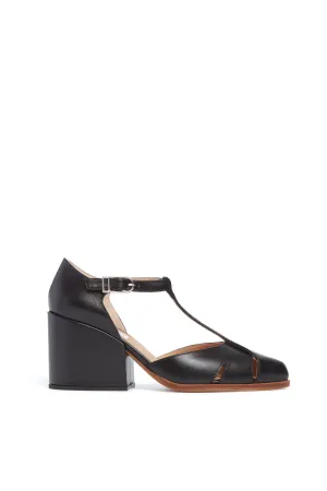 Hawes Heel Pump in Black Nappa Leather