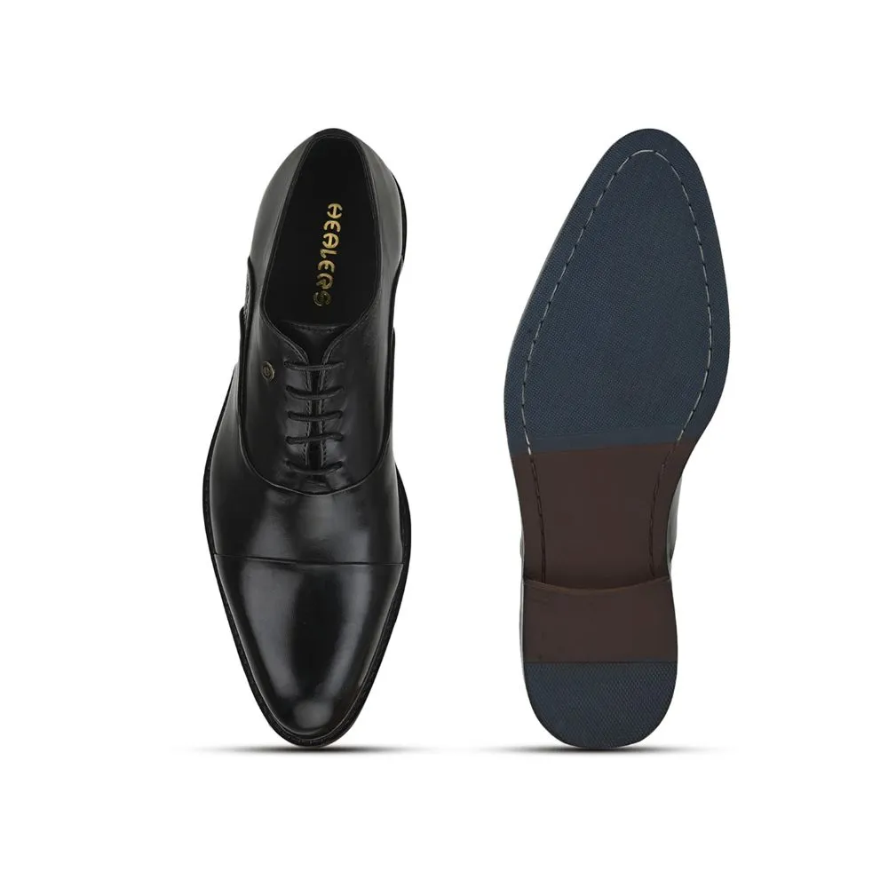 Healers Formal Lacing Classice Oxford Shoes For Men (Black) JOHN By Liberty
