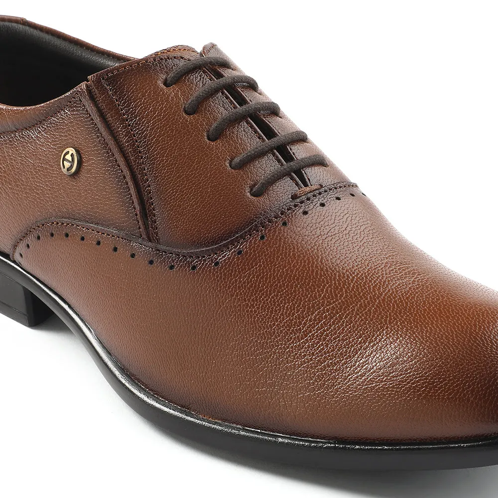 Healers Tan Formal Lacing Oxford Shoes For Men U993-18 By Liberty