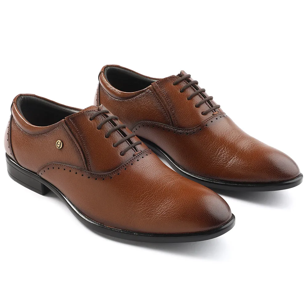 Healers Tan Formal Lacing Oxford Shoes For Men U993-18 By Liberty