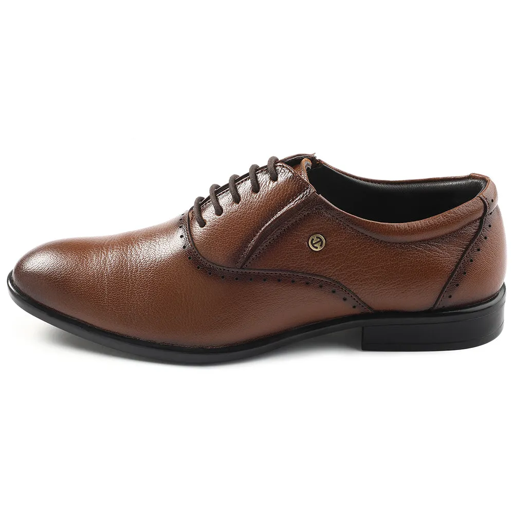 Healers Tan Formal Lacing Oxford Shoes For Men U993-18 By Liberty