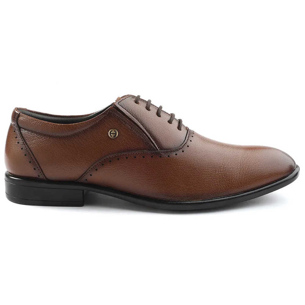 Healers Tan Formal Lacing Oxford Shoes For Men U993-18 By Liberty