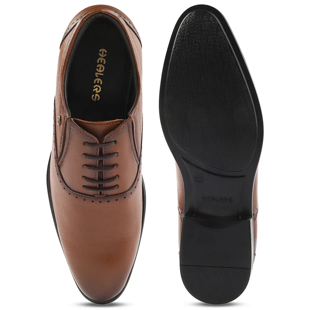 Healers Tan Formal Lacing Oxford Shoes For Men U993-18 By Liberty