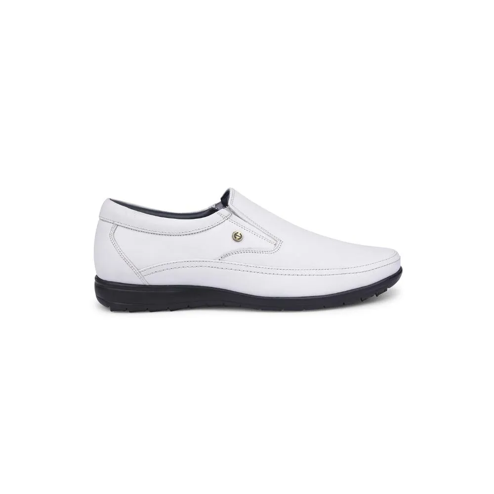 Healers White Formal Non Lacing Shoes For Men HA1-11 By Liberty