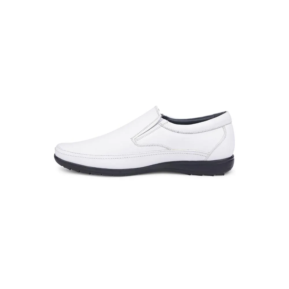 Healers White Formal Non Lacing Shoes For Men HA1-11 By Liberty