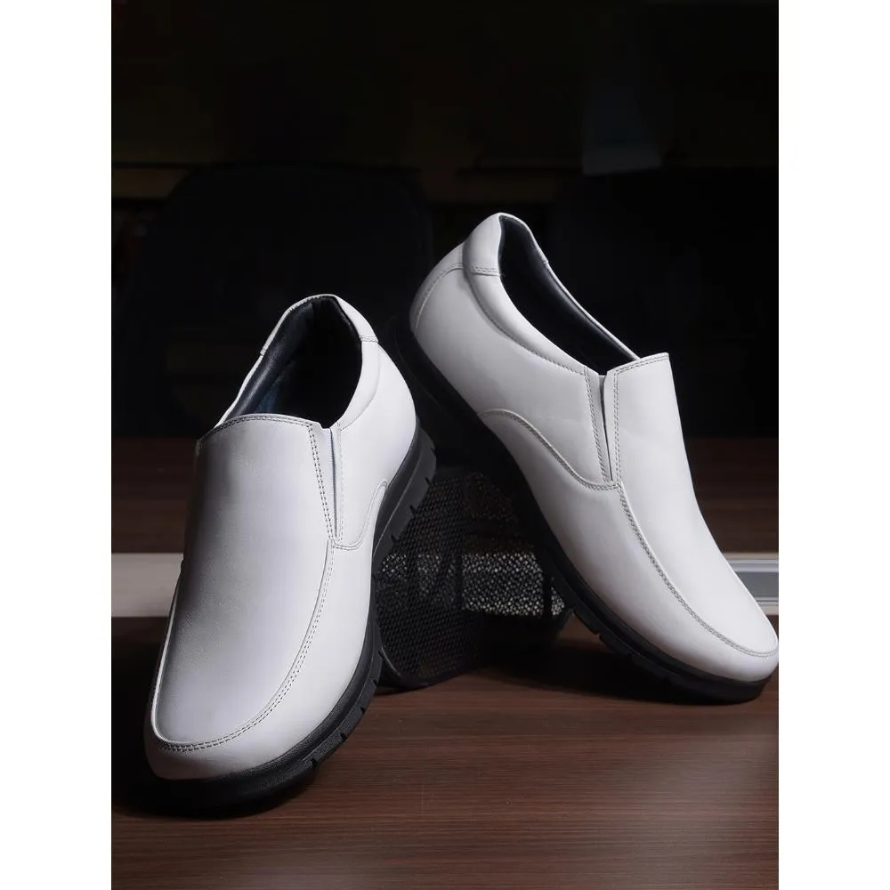 Healers White Formal Non Lacing Shoes For Men HA1-11 By Liberty