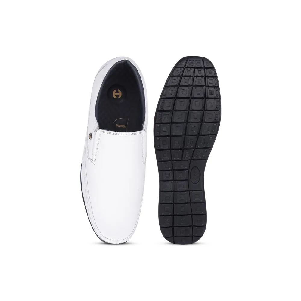 Healers White Formal Non Lacing Shoes For Men HA1-11 By Liberty