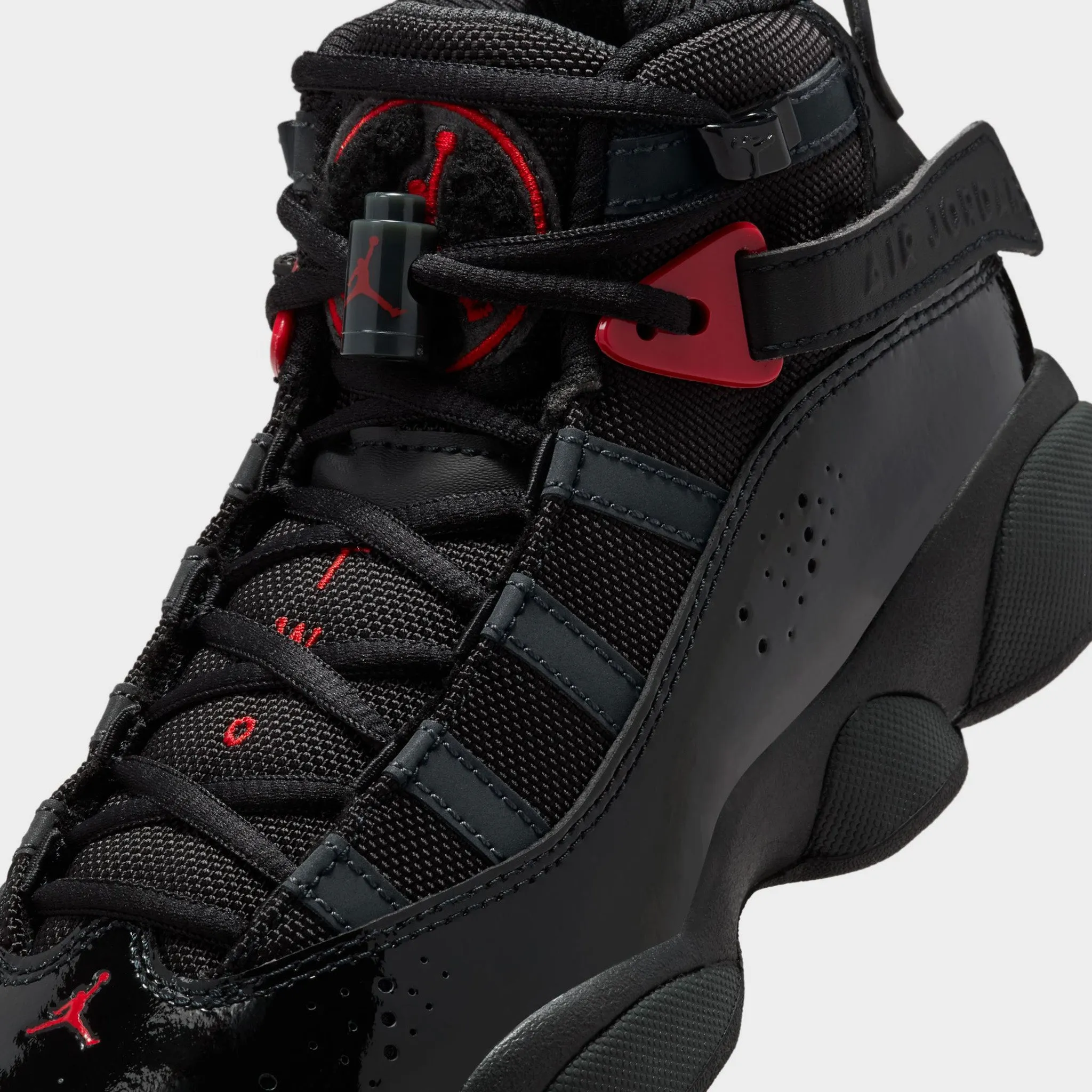 Jordan 6 Rings GS Black / Fire Red - Anthracite