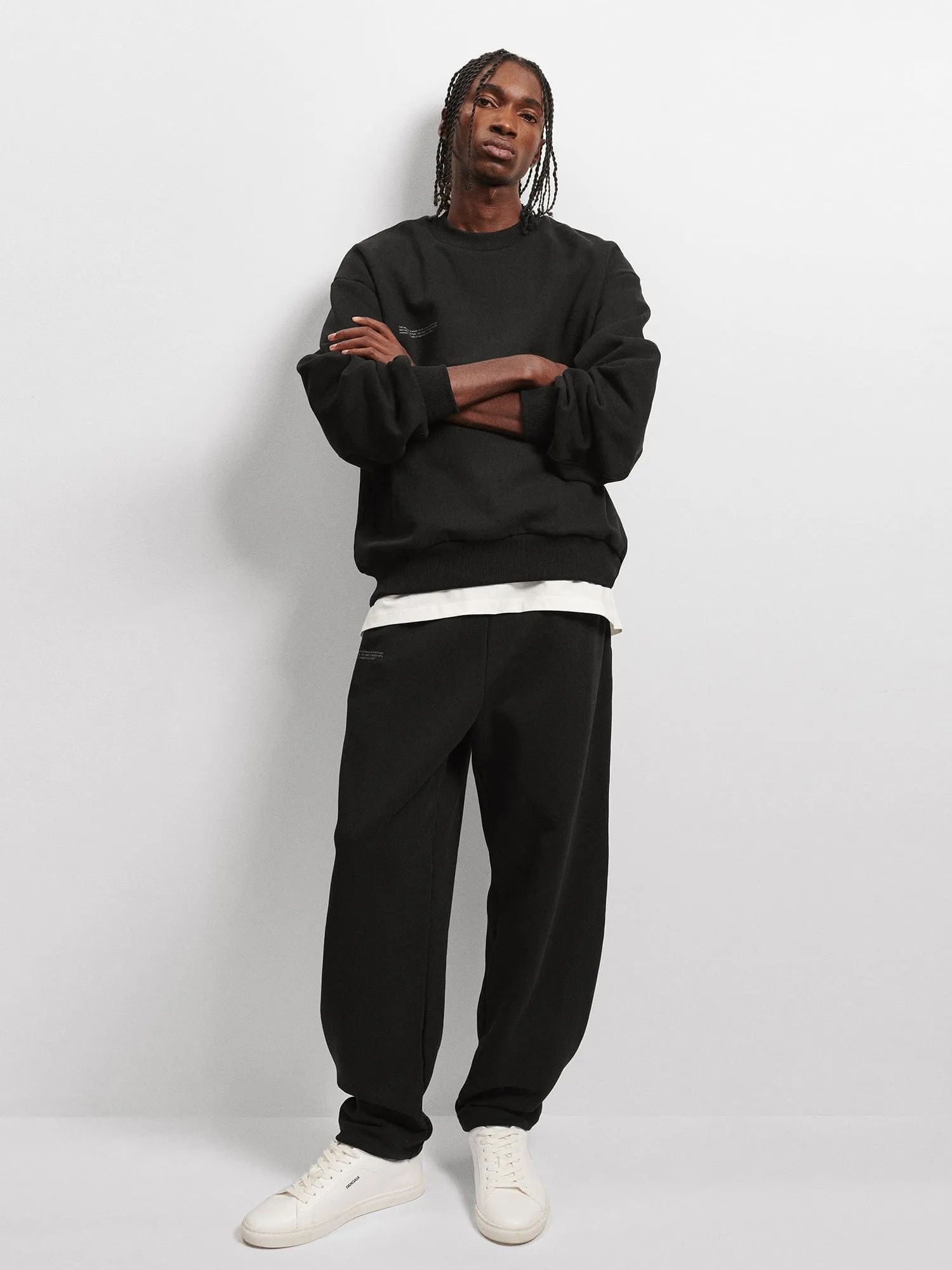 Mens DNA Barrel-Leg Track Pants—black