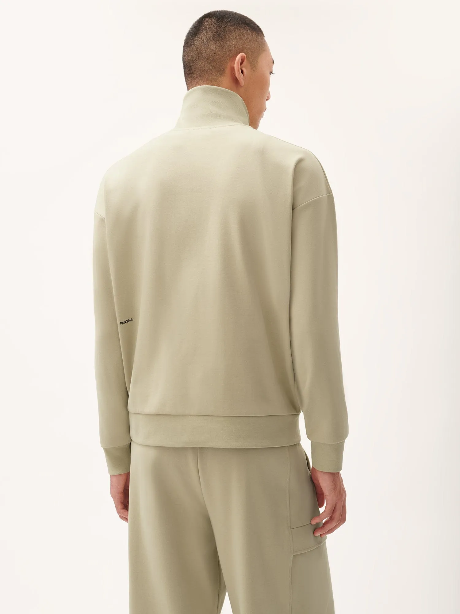 Mens DNA Double Jersey Half Zip Sweatshirt—maitake beige