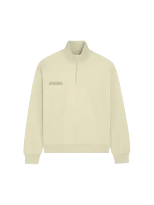Mens DNA Double Jersey Half Zip Sweatshirt—maitake beige