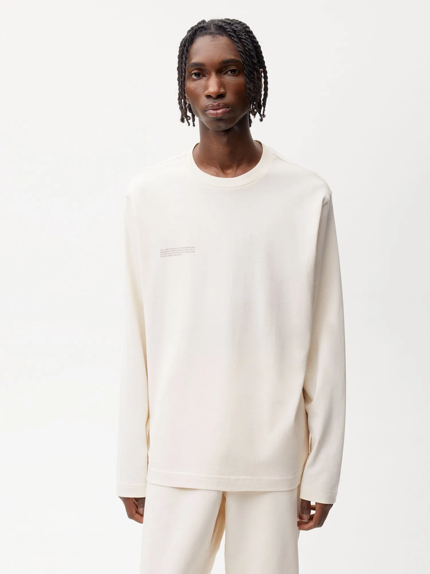 Mens In Conversion Cotton Long Sleeve T-shirt—cotton white