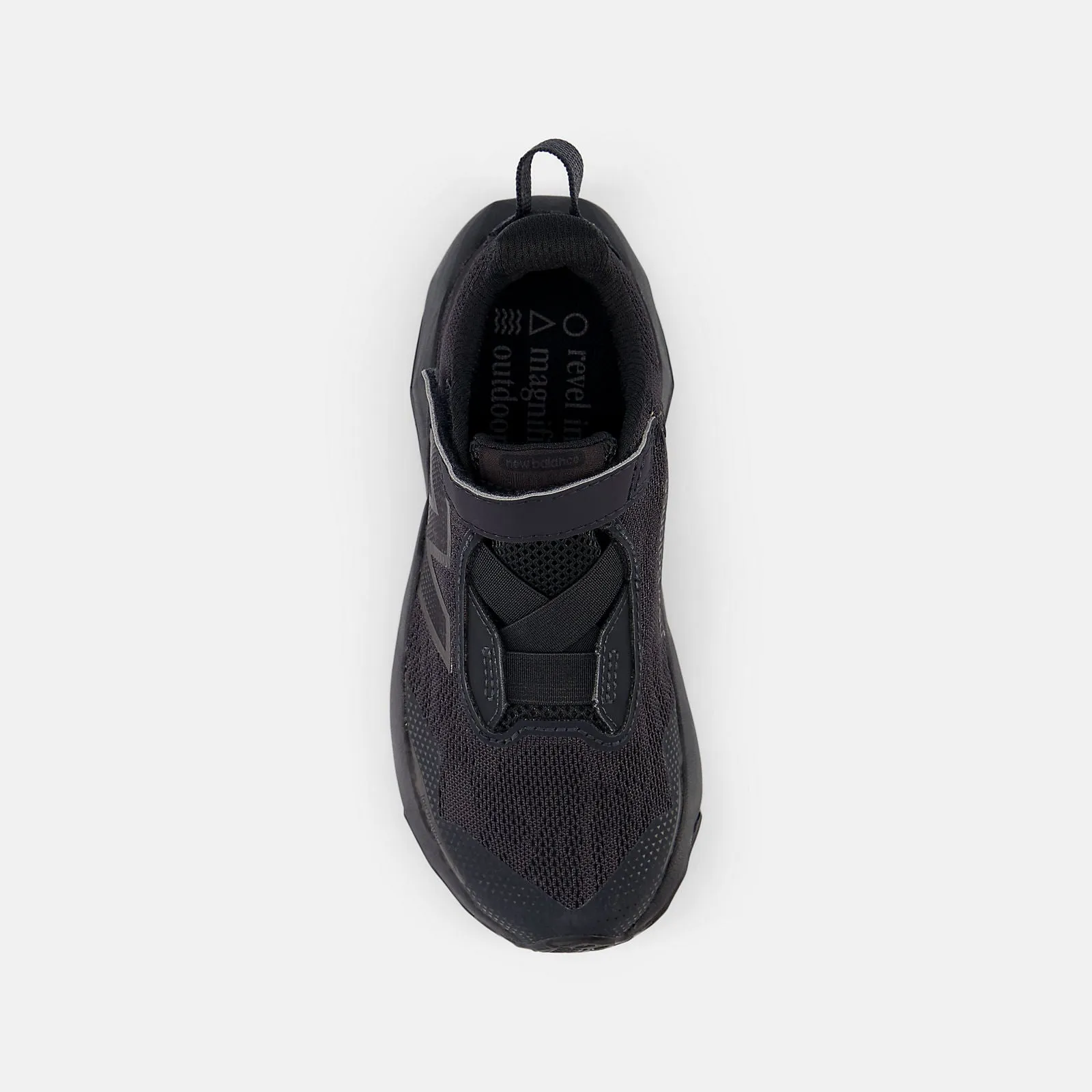 NEW BALANCE KID'S DYNASOFT NITREL V6 TOP STRAP TRIPLE BLACK RUNNING SHOES