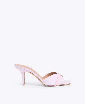 Perla 70 Pink Gingham Heeled Sandals