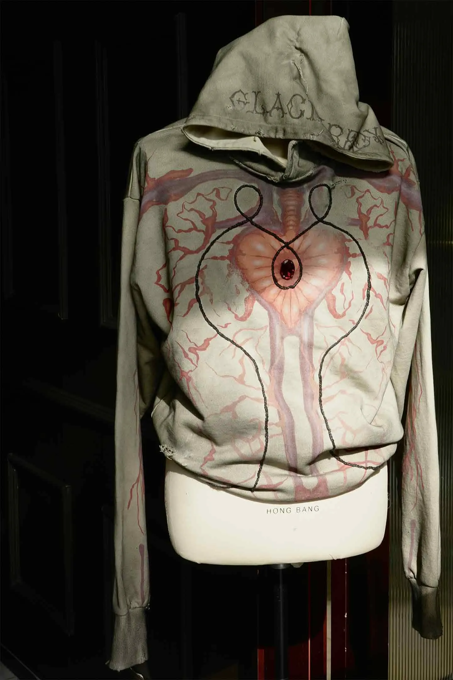 RAP STAR SERIES Mud-Dyed Heart Pearl Hoodie